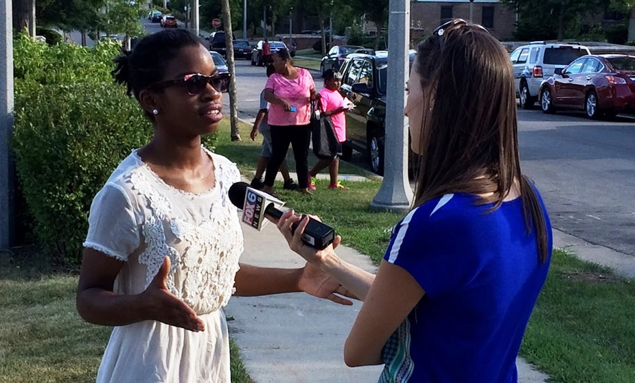 Abena May speaks to Fox 6 News about non-violence pledge 7-30-15